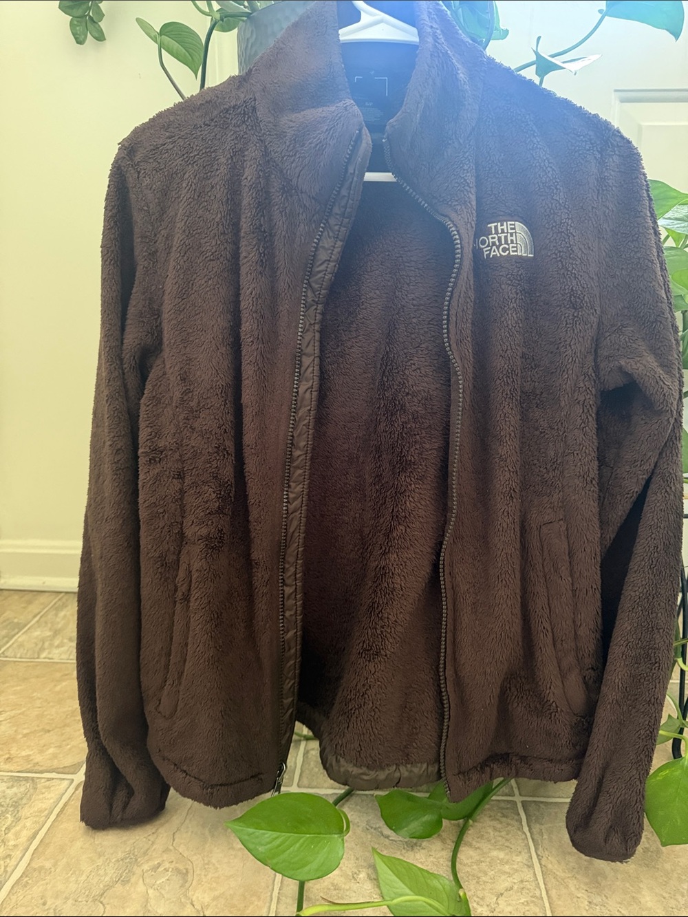 The North Face Women’s Dark Brown Plush Fleece Jacket